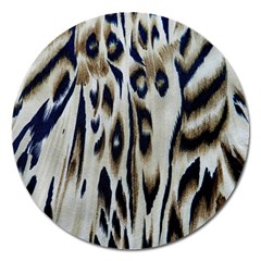 Tiger Background Fabric Animal Motifs Magnet 5  (round) by Amaryn4rt