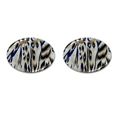 Tiger Background Fabric Animal Motifs Cufflinks (oval) by Amaryn4rt