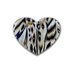 Tiger Background Fabric Animal Motifs Heart Coaster (4 pack)  Front