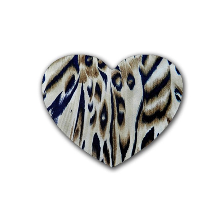 Tiger Background Fabric Animal Motifs Heart Coaster (4 pack) 