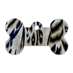 Tiger Background Fabric Animal Motifs Dog Tag Bone (two Sides) by Amaryn4rt