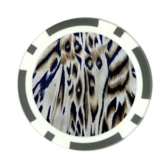 Tiger Background Fabric Animal Motifs Poker Chip Card Guard by Amaryn4rt