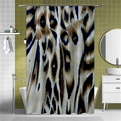 Tiger Background Fabric Animal Motifs Shower Curtain 48  X 72  (small)  by Amaryn4rt