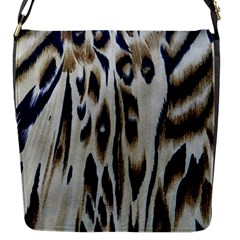 Tiger Background Fabric Animal Motifs Flap Messenger Bag (s) by Amaryn4rt