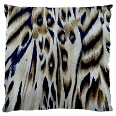 Tiger Background Fabric Animal Motifs Large Flano Cushion Case (one Side) by Amaryn4rt