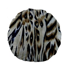 Tiger Background Fabric Animal Motifs Standard 15  Premium Flano Round Cushions by Amaryn4rt