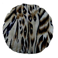 Tiger Background Fabric Animal Motifs Large 18  Premium Flano Round Cushions by Amaryn4rt