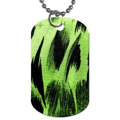 Green Tiger Background Fabric Animal Motifs Dog Tag (two Sides) by Amaryn4rt