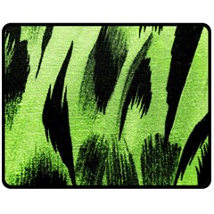 Green Tiger Background Fabric Animal Motifs Fleece Blanket (medium)  by Amaryn4rt