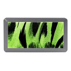 Green Tiger Background Fabric Animal Motifs Memory Card Reader (mini) by Amaryn4rt