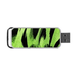 Green Tiger Background Fabric Animal Motifs Portable Usb Flash (two Sides) by Amaryn4rt