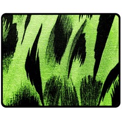 Green Tiger Background Fabric Animal Motifs Double Sided Fleece Blanket (medium)  by Amaryn4rt