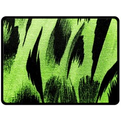 Green Tiger Background Fabric Animal Motifs Double Sided Fleece Blanket (large)  by Amaryn4rt