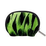 Green Tiger Background Fabric Animal Motifs Accessory Pouches (Small)  Back