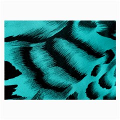 Blue Background Fabric Tiger  Animal Motifs Large Glasses Cloth (2-side) by Amaryn4rt