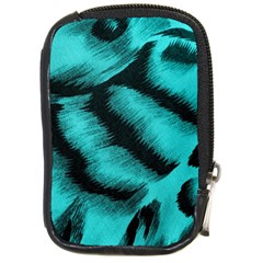 Blue Background Fabric Tiger  Animal Motifs Compact Camera Cases by Amaryn4rt