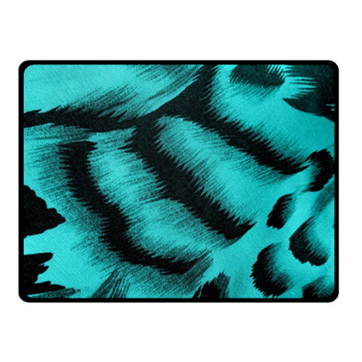 Blue Background Fabric tiger  Animal Motifs Double Sided Fleece Blanket (Small) 