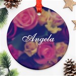 Vintage Monogram Flower Ornament (Round) Front