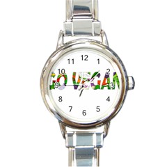 Go Vegan Round Italian Charm Watch by Valentinaart