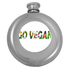 Go Vegan Round Hip Flask (5 Oz) by Valentinaart