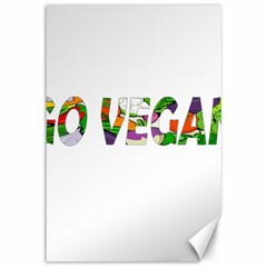 Go Vegan Canvas 12  X 18   by Valentinaart