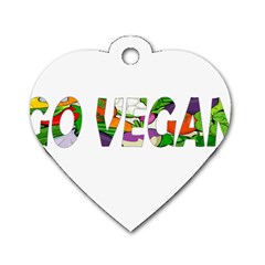 Go Vegan Dog Tag Heart (two Sides) by Valentinaart