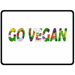 Go Vegan Fleece Blanket (large)  by Valentinaart