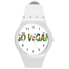 Go Vegan Round Plastic Sport Watch (m) by Valentinaart