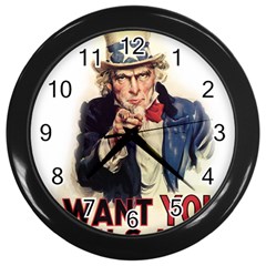 Uncle Sam Wall Clocks (black) by Valentinaart