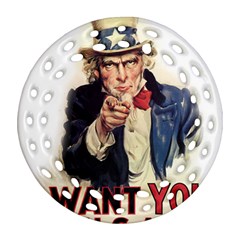 Uncle Sam Ornament (round Filigree) by Valentinaart