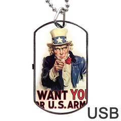 Uncle Sam Dog Tag Usb Flash (one Side) by Valentinaart