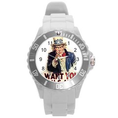 Uncle Sam Round Plastic Sport Watch (l) by Valentinaart