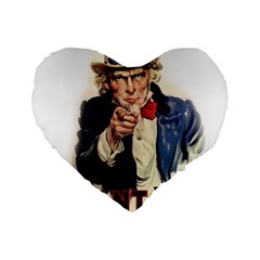 Uncle Sam Standard 16  Premium Heart Shape Cushions by Valentinaart