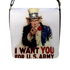 Uncle Sam Flap Messenger Bag (l)  by Valentinaart