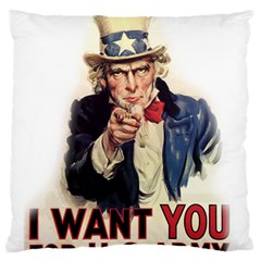 Uncle Sam Large Flano Cushion Case (one Side) by Valentinaart