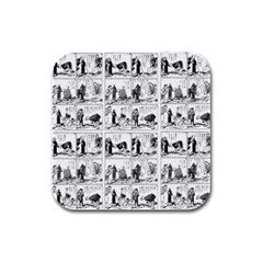 Old Comic Strip Rubber Square Coaster (4 Pack)  by Valentinaart