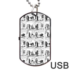 Old Comic Strip Dog Tag Usb Flash (two Sides) by Valentinaart