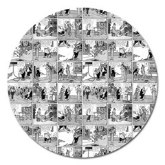 Old Comic Strip Magnet 5  (round) by Valentinaart