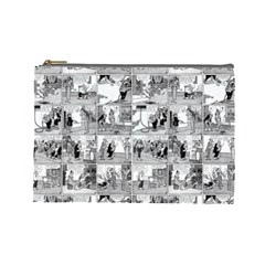 Old Comic Strip Cosmetic Bag (large)  by Valentinaart