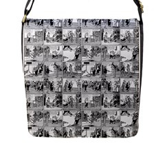 Old Comic Strip Flap Messenger Bag (l)  by Valentinaart