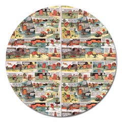 Old Comic Strip Magnet 5  (round) by Valentinaart