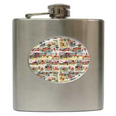 Old Comic Strip Hip Flask (6 Oz) by Valentinaart