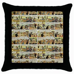 Old Comic Strip Throw Pillow Case (black) by Valentinaart