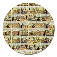 Old Comic Strip Magnet 5  (round) by Valentinaart