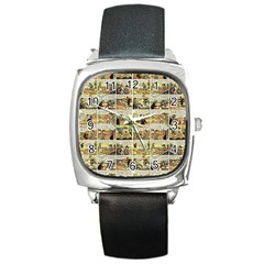 Old Comic Strip Square Metal Watch by Valentinaart