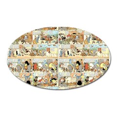 Old Comic Strip Oval Magnet by Valentinaart