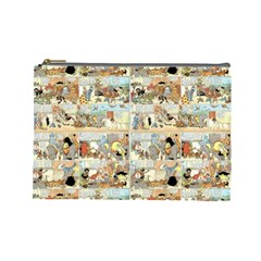 Old Comic Strip Cosmetic Bag (large)  by Valentinaart