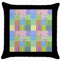 Old Quilt Throw Pillow Case (black) by Valentinaart