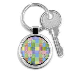 Old Quilt Key Chains (round)  by Valentinaart