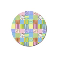 Old Quilt Magnet 3  (round) by Valentinaart